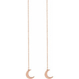 14kt Gold Crescent Chain Earrings