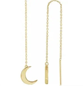 14kt Gold Crescent Chain Earrings