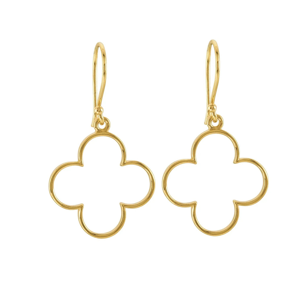 14kt Yellow Gold Decorative Clover Earrings