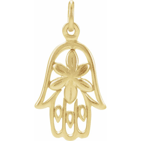 Sterling Silver Plated with 24kt Gold Hamsa Charm