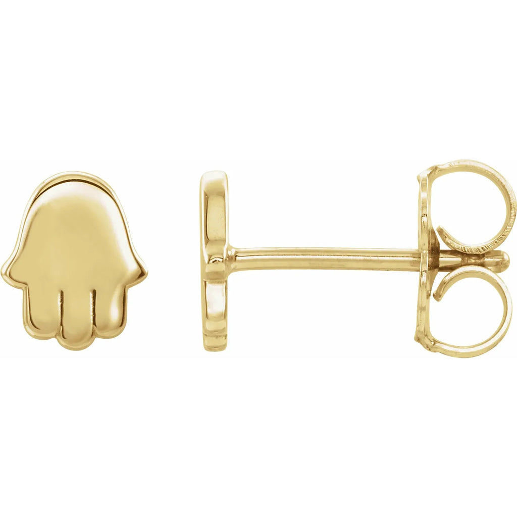 14kt Gold Hamsa Stud Earrings