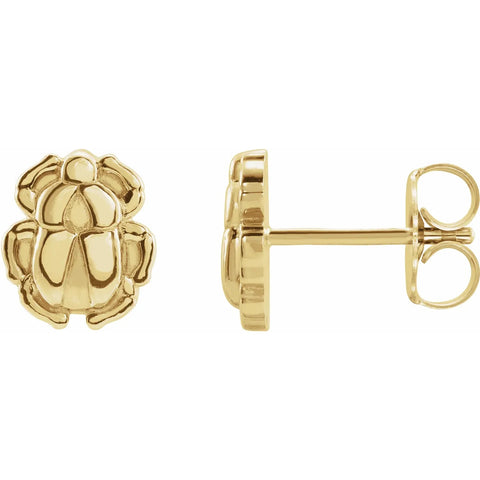 14kt Gold Tiny Scarab Earrings
