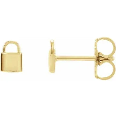 14kt Gold Petite Lock Earrings
