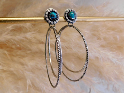 Turquoise Double Hoop Earrings
